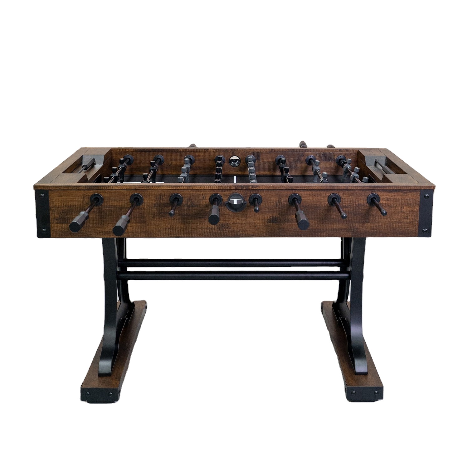 Foosball Table Commercial - Massivholz & Metall Standard-Tischfußball Tischspiel Acht-Stangen-System
