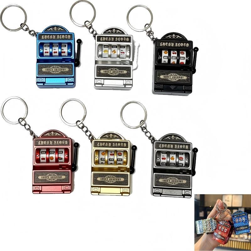 Fruit Slot Machine - Mini-Glücksspielautomat Schlüsselanhänger Kreativer Arcade-Taschen-Frucht-Glücksspielautomat Gadget Antistress-Spielzeug
