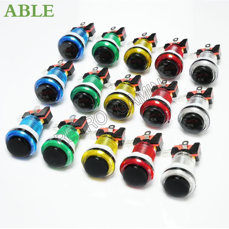 Arcade Button Pcb - 12 Stück 6 Farben Arcade-LED-Drucktaster 28